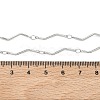 304 Stainless Steel Wave Bar Link Chain Necklaces NJEW-D299-01P-5