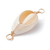5Pcs Natural Shell Copper Wire Wrapped Connector Charms PALLOY-JF02316-03A-3