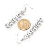 Word Ivrhes Long Brass Dangle Earrings for Women EJEW-JE04753-3
