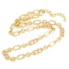 7MM Brass Pave Cubic Zirconia Figaro Chain Necklaces NJEW-D324-05G-05-3