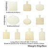 10Pcs 10 Styles Rectangle Wooden Mini Cutting Board with Handle AJEW-CJ0001-51-8