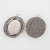 Tibetan Style Alloy Pendant Cabochon Settings X-TIBEP-N003-26AS-2