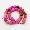 Natural Fire Crackle Agate Faceted Round Beads Strands G-A134-02G-8mm-2