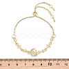 Adjustable Alloy Pave Clear Cubic Zirconia Moon with Butterfly Slider Beacelets for Women AL-CBA3C8B-10G-3