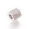 Brass Micro Pave Cubic Zirconia European Beads ZIRC-S053-YS012-3-1