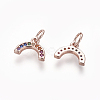 Brass Cubic Zirconia Charms ZIRC-E162-14RG-1