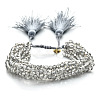 Faceted Glass Braided Bead Bracelets PS4906-13-1