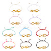 10Pcs 10 Color Alloy Infinity with Hope Link Bracelets Set for Men Women BJEW-TAC0008-01-2