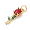 Brass with Rhinestone Pendants KK-CBAD872-01G-12-2