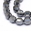 Natural Terahertz Stone Beads Strands G-O201C-03-3