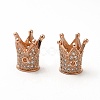 Rack Plating Brass Micro Pave Cubic Zirconia Beads ZIRC-C043-01-2