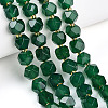 Natural Green Onyx Agate(Dyed & Heated) Beads Strands G-T140-09A-3