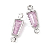 SHEGRACE Brass Pave Cubic Zirconia Trapezoid Connector Charms XGRQ2O907-444B-P-2