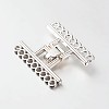 9 Strands Alloy and Brass Fold Over Clasps PALLOY-N0112-04P-2