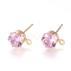Brass Stud Earring Findings KK-L199-B-M-2