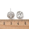 Brass Micro Pave Clear Cubic Zirconia Stud Earrings EJEW-Q015-10P-4