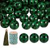 50Pcs Natural Wooden Beads with Tartan Pattern DIY-SZ0003-11B-1