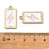 Rack Plating Alloy Enamel Pendants PALLOY-F308-09G-03-3