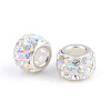 Polymer Clay Rhinestone European Beads CPDL-T001-05-4