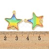Rack Plating Brass Pave Rainbow Color Resin Connector Charms KK-M290-03A-G-3