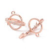 Rack Plating Brass Pave Clear Cubic Zirconia Bead Cage Pendants KK-G464-10RG-3