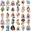 50Pcs Cute Girl PVC Waterproof Self-Adhesive Stickers PW-WG30563-01-3