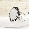 Natural Quartz Crystal Adjustable Rings RJEW-I108-01AS-09-2