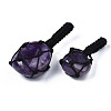 Natural Amethyst Pendants G-N0326-93F-2