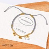 Boho 304 Stainless Steel Charm Braided Cotton Cord Adjustable Bracelets WG43BF0-06-1