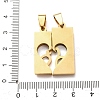 304 Stainless Steel Rhinestone Split Pendants STAS-F368-19G-3