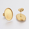 Ion Plating(IP) 304 Stainless Steel Stud Earring Settings STAS-F148-03G-2