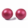 Painted Half Round Schima Wood Earrings for Girl Women EJEW-T017-02D-2
