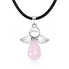 Angel Natural Rose Quartz Pendant Necklaces OH8264-09-1