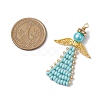 Glass Seed Beads Pendants PALLOY-MZ00380-04-2