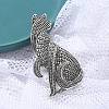 Persian Cat Alloy Brooches JEWB-Q004-03AS-3