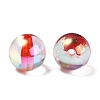UV Plating Transparent Rainbow Iridescent Acrylic Beads OACR-F004-01E-3