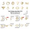48Pcs Heart & Star & Moon & Geometric Alloy Stud Earring Findings PALLOY-PH0001-83LG-5