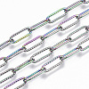 Ion Plating(IP) 304 Stainless Steel Textured Paperclip Chains CHS-S006-JN954-3-4