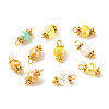 Electroplate Glass Beads Pendant PALLOY-JF01344-04-1
