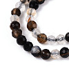 Natural Black Agate Beads Strands G-T143-09-3