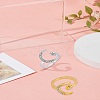 2Pcs 2 Colors Zinc Alloy Cuff Rings RJEW-LP0005-15-1