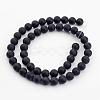 Dyed & Heated Natural Black Agate Bead Strands G-H056-4mm-2
