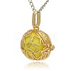 Golden Tone Brass Hollow Round Cage Pendants KK-J231-01G-2