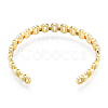 Cubic Zirconia Oval Open Cuff Bangle BJEW-N014-019-3