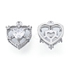 Brass Micro Pave Clear Cubic Zirconia Charms KK-N216-560P-1