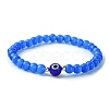 Cat Eye & Evil Eye Lampwork Beaded Stretch Bracelet BJEW-JB09803-3