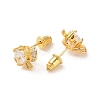 Rack Plating Brass Micro Pave Cubic Zirconia Stud Earrings EJEW-I304-06G-3