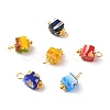 Handmade Millefiori Glass Charms PALLOY-JF00554-1