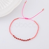 2mm Faceted Natural Tourmaline Beaded Braided Adjustable Bracelets for Women PF2854-2-1
