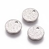 Tarnish Resistant 304 Stainless Steel Textured Pendants STAS-I098-01-8mm-P-3